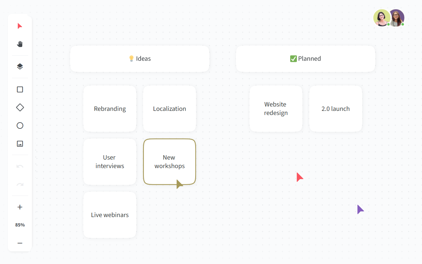 nuclino-canvas-brainstorming